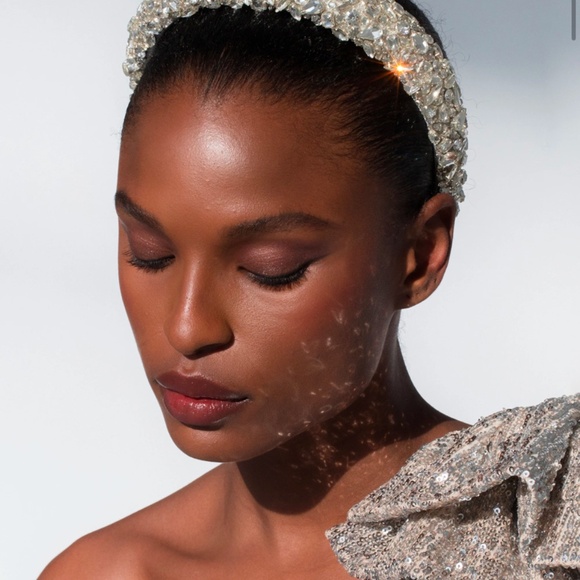 Jennifer Behr Crystal Embellished Padded Headband - Silver main image 5